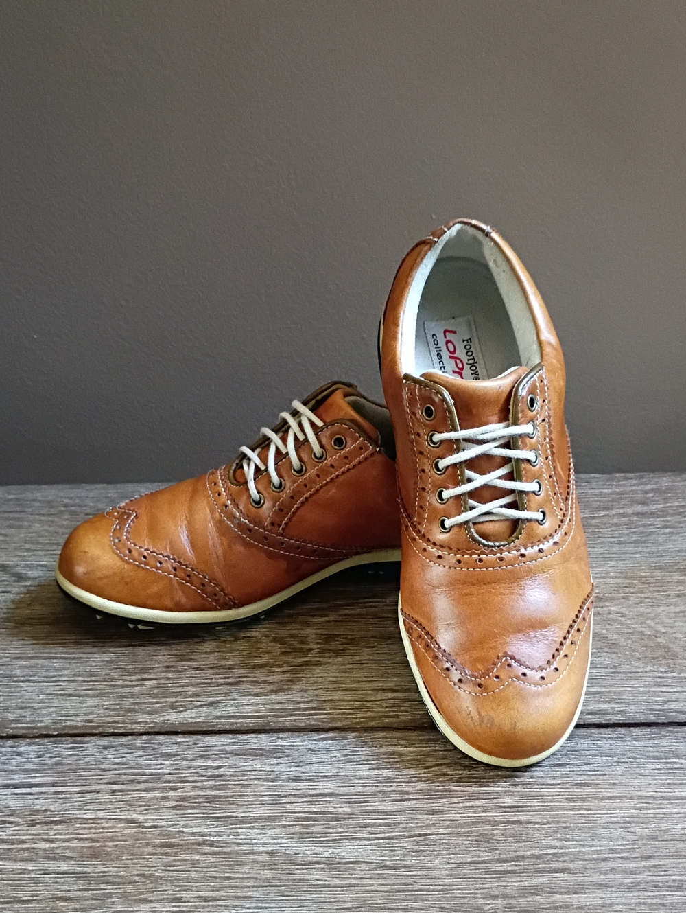 FootJoy Women’s LoPro Spikeless Golf Shoes Size 5 M Brown Leather Wingtips